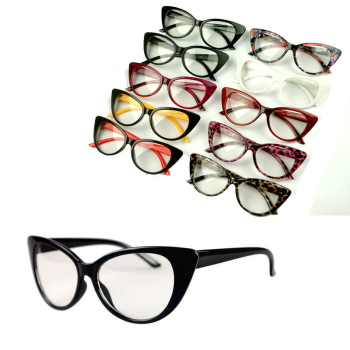 Classic Retro Women's Cat Eye Plain Glasses - Image 2