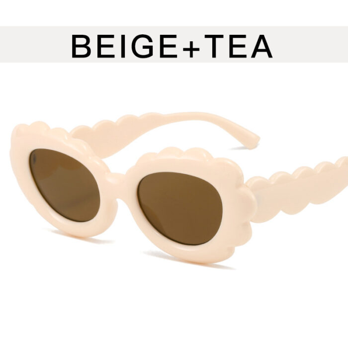 Personalized Clouds Oval Sunflower Flowers Sun Protection Glasses - Image 8