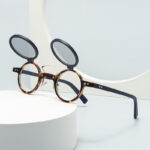 Sun Glasses Round Beige Frame - Image 6