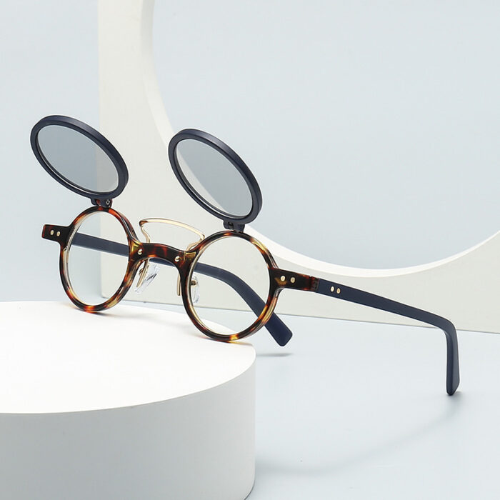 Sun Glasses Round Beige Frame - Image 6