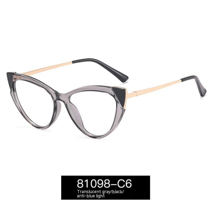 Cat Eye Anti-blue Light Large Frame Slim Look Optical Glasses - Image 2