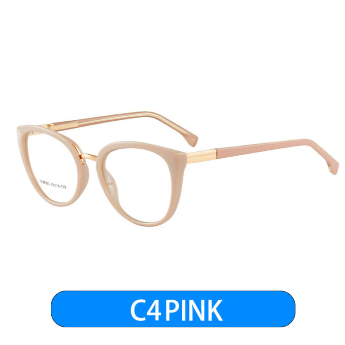 Retro Women's Cat Eye Anti-blue Light Plain Glasses Frame Optical Glasses Frame - Image 9