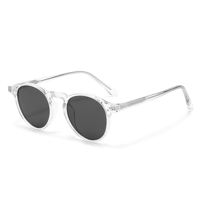 Japan And South Korea Vintage Round Frame TR Polarized Sun Glasses - Image 5