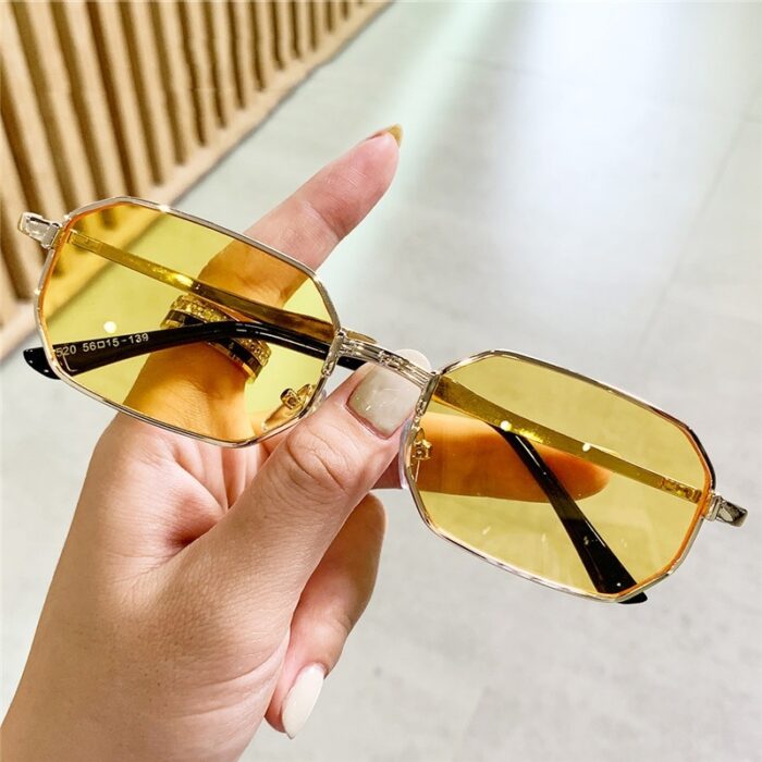 Personality Polygon Metal Sun Glasses - Image 1