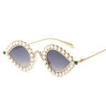 Fashion Metal Small Frame Diamond Sun Glasses - Image 6