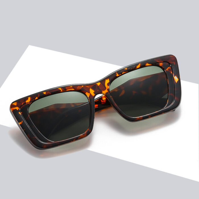 Cat's Eye Large Rim Sunglasses Retro Square Frame Sun Glasses - Image 3