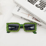 Women's Glasses Sunglasses With Diamond Small Frame Sun Vacation Beach - Image 4