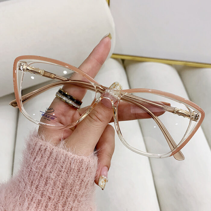 Cat Eye Slimming Glasses Frame Plain All-match Anti-blue Light Glasses - Image 8