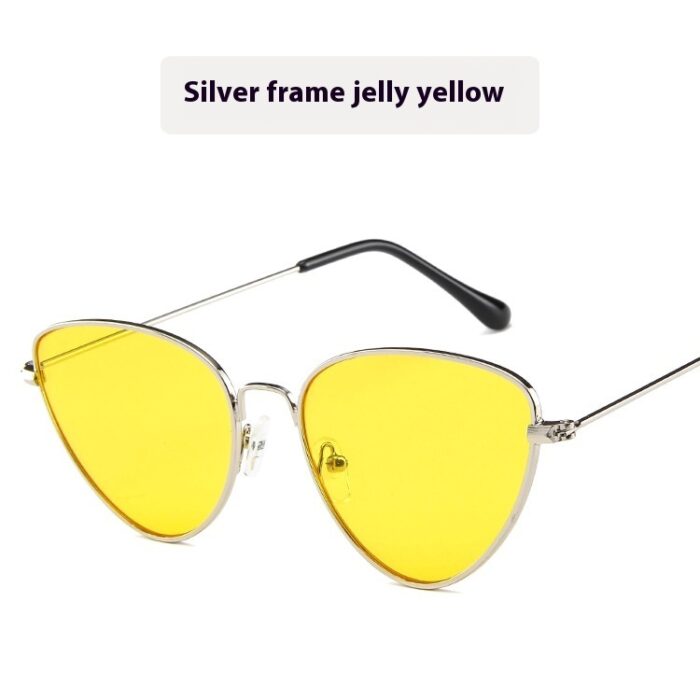 Cat's Eye Plain Glasses Retro Metal Optical Frame - Image 5