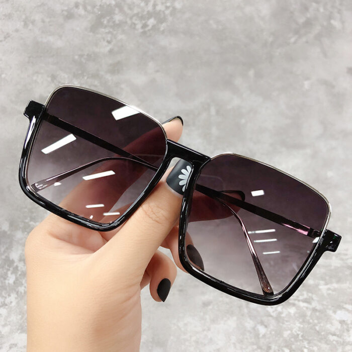 Women's Alloy Plastic Lower Semi-rimless Slimming Sun Glasses - Image 5
