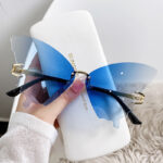 Butterfly Female Fashion Large Rim Gradient Color Street Shot Sun Glasses - Image 4