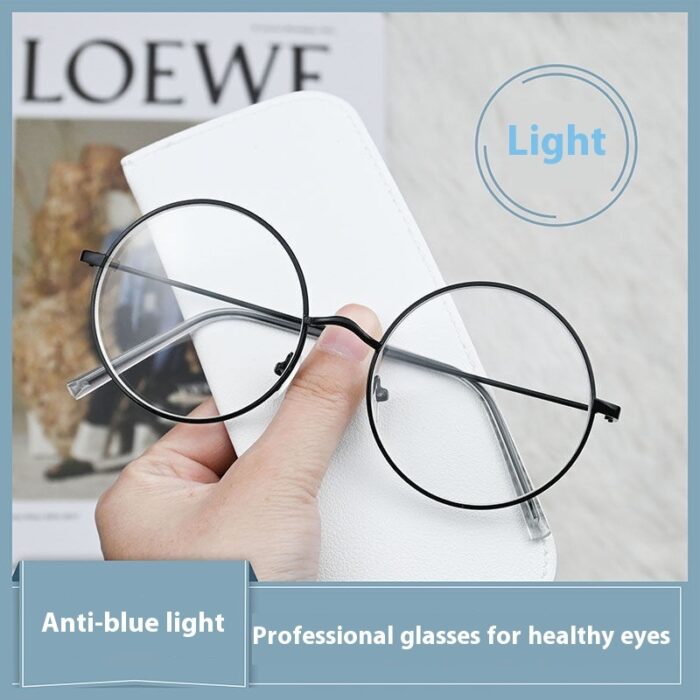 Round Frame Glasses Female Anti-blue Light Eye Protection - Image 5