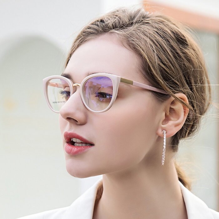 Retro Women's Cat Eye Anti-blue Light Plain Glasses Frame Optical Glasses Frame - Image 1