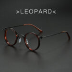 Vintage Round Frame Glasses Frame Anti-Blue Ray Plain Glasses - Image 4