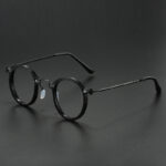 Vintage Round Frame Glasses Frame Anti-Blue Ray Plain Glasses - Image 7