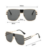 Men's And Women's Fashion Personality Square Sun Glasses - Image 2