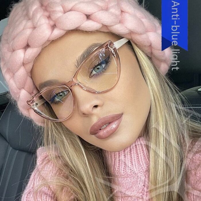 Retro Cat Eye Anti-blue Light Glasses Frame For Bare Face - Image 1
