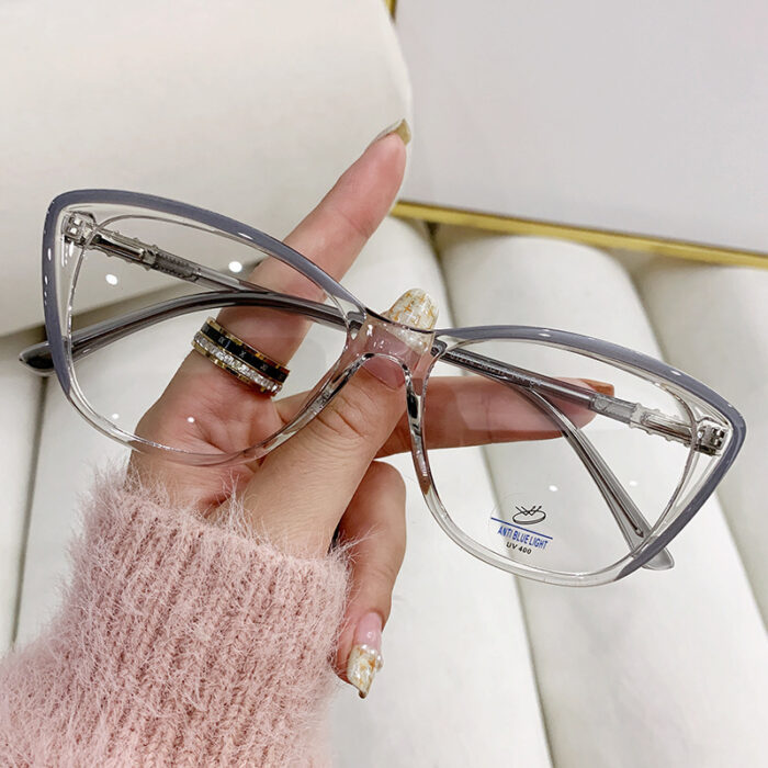 Cat Eye Slimming Glasses Frame Plain All-match Anti-blue Light Glasses - Image 4