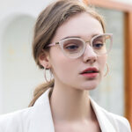 Retro Women's Cat Eye Anti-blue Light Plain Glasses Frame Optical Glasses Frame - Image 2