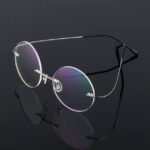 Retro Round Titanium Alloy Super Elastic Frameless  Glasses - Image 4