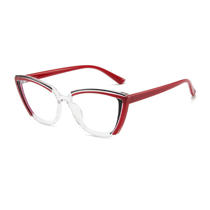 Set Up Anti Blue Light Colorful Cat Eye Flat Light Glasses Frame - Image 10
