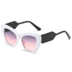 Cat Eye Sunglasses Personality Fashion Color Contrast Large Frame Glasses All-match Flat Sunglasses - Image 8