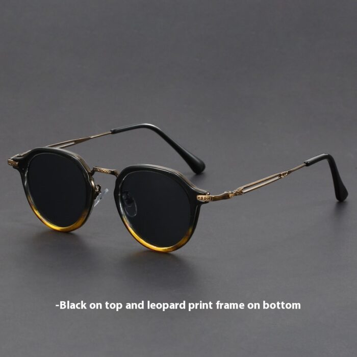 Metal Circle Frame Sunglasses UV Men And Women Sun Glasses - Image 6