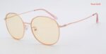 Rose Gold Polygon Sunglasses with Yellow Lenses