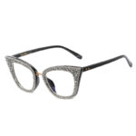 A97093 New Fashion Cat Eye Anti Blue Light Glasses Full Rim Frame Optical Glasses Trendy Spot Drill Plain Glasses Women - Image 5