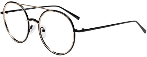 Slim Round Eyeglass Frame with Double Bridge