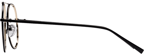 Stylish full-rim round eyeglasses with double bridge metal frame