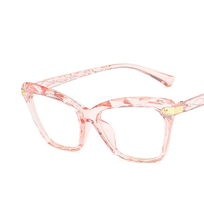 Stylish pink cat eye frame