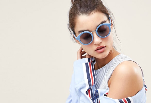 Trendy women’s sunglasses in modern fashion style